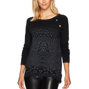 Desigual sweater animal print black sz s